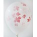 White - Pink Flowers Printed Balloons